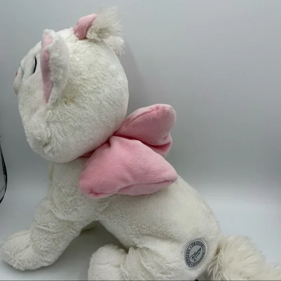 Disney Marie Aristocats Plush 15" White Pink bow Stuffed Animal Cat - Picture 3 of 5